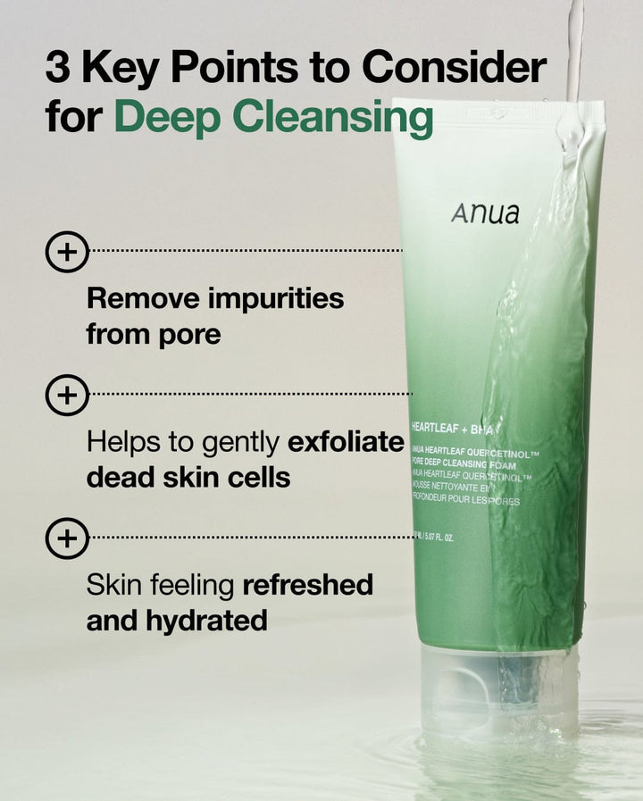 Anua Heartleaf Quercetinol Pore Deep Cleansing Foam LuxeDew